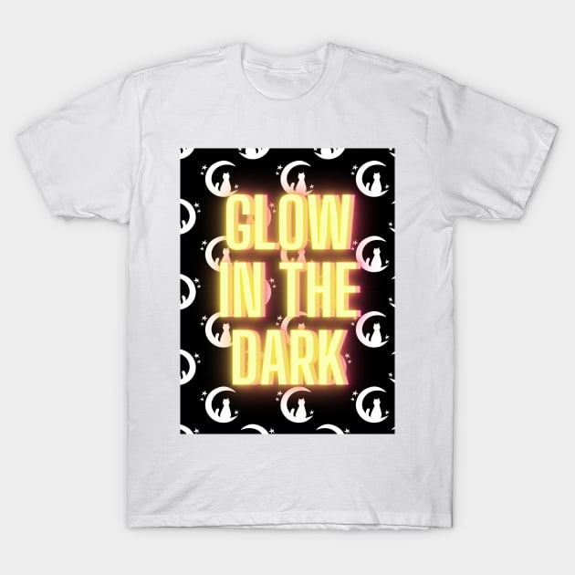 Glow in the dark moon cat T-Shirt by AeySa